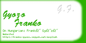 gyozo franko business card